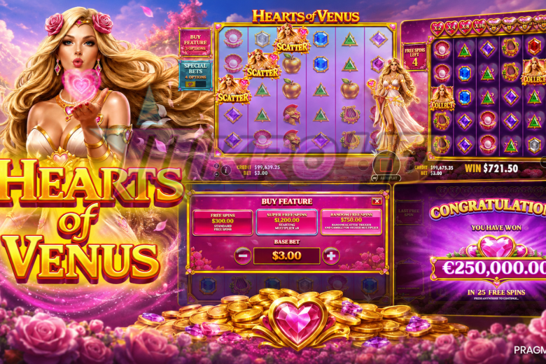 Slot Hearts of Venus: Kejar Kemenangan Besar Bersama Sang Dewi Cinta